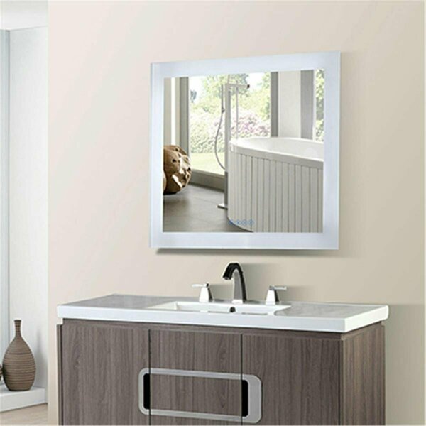Comfortcorrect 30 x 3 x 27 in. Rectangular LED Bordered Illuminated Mirror with Bluetooth Speakers CO2798270